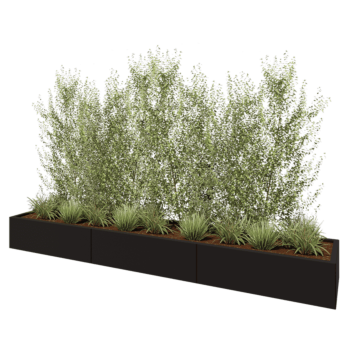 Hochbeet XXL aus Stahl - Rechteckig - 300 x 50 x 30 cm - RAL9005 matte (schwarz) - Ohne Bodenplatte