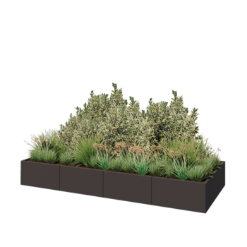 Hochbeet XXL aus Stahl - Rechteckig - 320 x 120 x 40 cm - Andere RAL farbe - Mit Bodenplatte