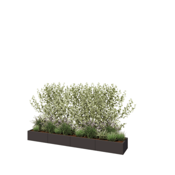Hochbeet XXL aus Stahl - Rechteckig - 320 x 50 x 30 cm - RAL7016 matte (anthrazitgrau) - Mit Bodenplatte