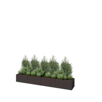 Hochbeet XXL aus Stahl - Rechteckig - 320 x 50 x 40 cm - RAL7016 matte (anthrazitgrau) - Mit Bodenplatte