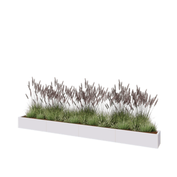 Hochbeet XXL aus Stahl - Rechteckig - 400 x 30 x 30 cm - RAL9010 matte (weiß) - Mit Bodenplatte