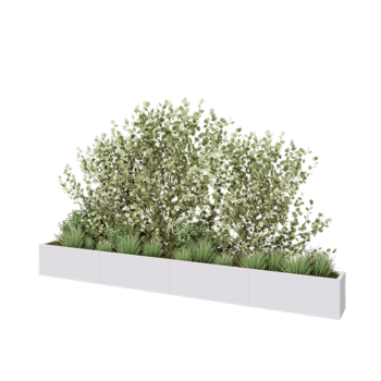 Hochbeet XXL aus Stahl - Rechteckig - 400 x 30 x 40 cm - RAL9010 matte (weiß) - Ohne Bodenplatte