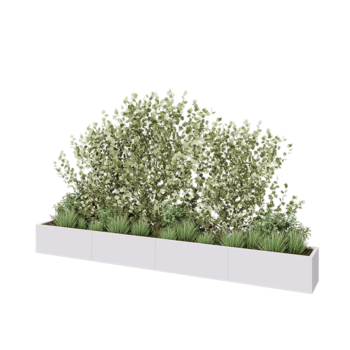 Hochbeet XXL aus Stahl - Rechteckig - 400 x 40 x 40 cm - RAL9010 matte (weiß) - Ohne Bodenplatte