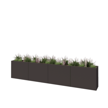 Hochbeet XXL aus Stahl - Rechteckig - 400 x 40 x 80 cm - Andere RAL farbe - Mit Bodenplatte