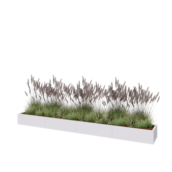 Hochbeet XXL aus Stahl - Rechteckig - 400 x 50 x 30 cm - RAL9010 matte (weiß) - Mit Bodenplatte