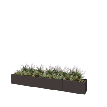 Hochbeet XXL aus Stahl - Rechteckig - 400 x 50 x 50 cm - RAL7016 matte (anthrazitgrau) - Ohne Bodenplatte