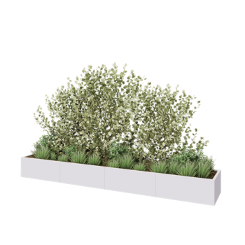 Hochbeet XXL aus Stahl - Rechteckig - 400 x 60 x 40 cm - RAL9010 matte (weiß) - Mit Bodenplatte