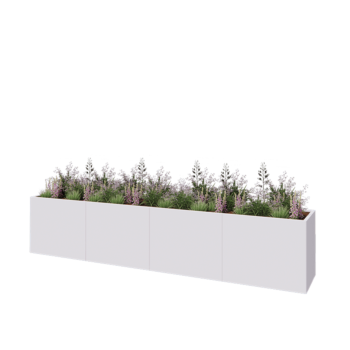 Hochbeet XXL aus Stahl - Rechteckig - 400 x 60 x 80 cm - RAL9010 matte (weiß) - Ohne Bodenplatte