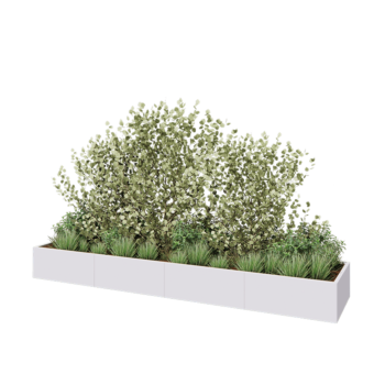 Hochbeet XXL aus Stahl - Rechteckig - 400 x 80 x 40 cm - RAL9010 matte (weiß) - Ohne Bodenplatte