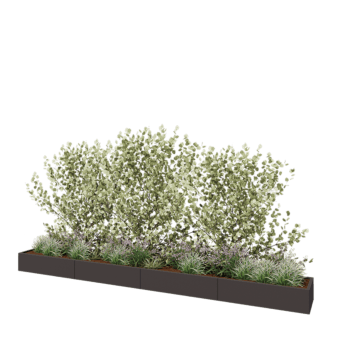 Hochbeet XXL aus Stahl - Rechteckig - 480 x 50 x 30 cm - RAL7016 matte (anthrazitgrau) - Mit Bodenplatte