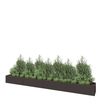 Hochbeet XXL aus Stahl - Rechteckig - 480 x 50 x 40 cm - RAL7016 matte (anthrazitgrau) - Mit Bodenplatte