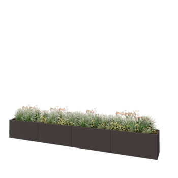 Hochbeet XXL aus Stahl - Rechteckig - 480 x 50 x 60 cm - RAL7016 matte (anthrazitgrau) - Mit Bodenplatte