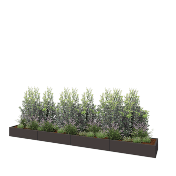 Hochbeet XXL aus Stahl - Rechteckig - 480 x 60 x 30 cm - RAL7016 matte (anthrazitgrau) - Mit Bodenplatte