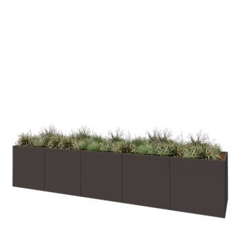 Hochbeet XXL aus Stahl - Rechteckig - 500 x 100 x 100 cm - RAL7016 matte (anthrazitgrau) - Mit Bodenplatte