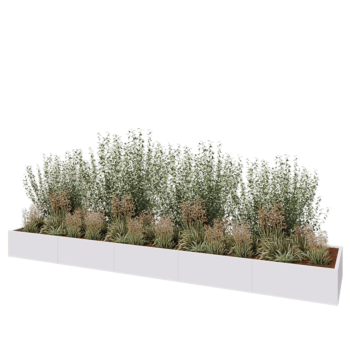 Hochbeet XXL aus Stahl - Rechteckig - 500 x 100 x 40 cm - RAL9010 matte (weiß) - Mit Bodenplatte