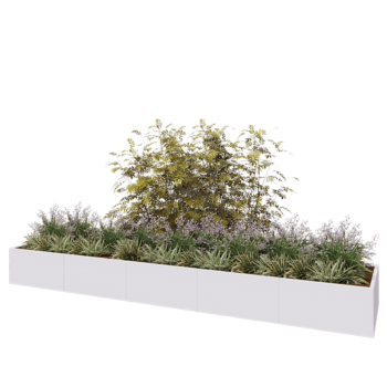 Hochbeet XXL aus Stahl - Rechteckig - 500 x 100 x 50 cm - RAL9010 matte (weiß) - Ohne Bodenplatte