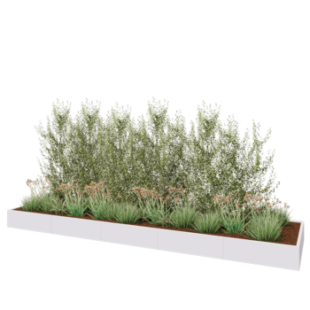 Hochbeet XXL aus Stahl - Rechteckig - 500 x 120 x 30 cm - RAL9010 matte (weiß) - Mit Bodenplatte