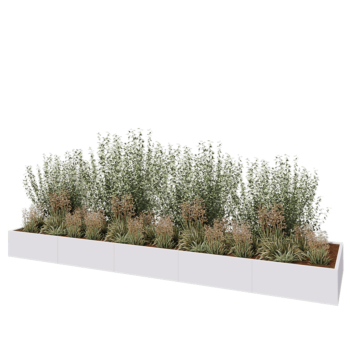 Hochbeet XXL aus Stahl - Rechteckig - 500 x 120 x 40 cm - RAL9010 matte (weiß) - Ohne Bodenplatte