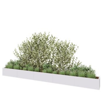 Hochbeet XXL aus Stahl - Rechteckig - 500 x 40 x 40 cm - RAL9010 matte (weiß) - Mit Bodenplatte