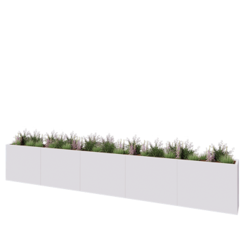 Hochbeet XXL aus Stahl - Rechteckig - 500 x 40 x 80 cm - RAL9010 matte (weiß) - Mit Bodenplatte