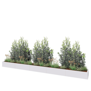 Hochbeet XXL aus Stahl - Rechteckig - 500 x 50 x 30 cm - RAL9010 matte (weiß) - Mit Bodenplatte