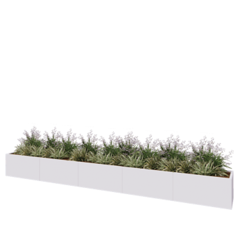 Hochbeet XXL aus Stahl - Rechteckig - 500 x 50 x 50 cm - RAL9010 matte (weiß) - Ohne Bodenplatte