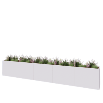 Hochbeet XXL aus Stahl - Rechteckig - 500 x 50 x 80 cm - RAL9010 matte (weiß) - Mit Bodenplatte