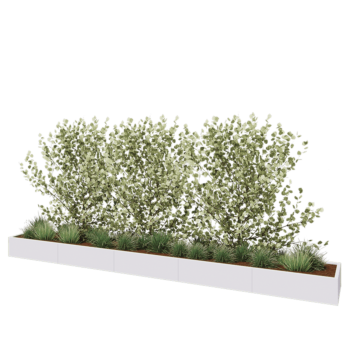 Hochbeet XXL aus Stahl - Rechteckig - 500 x 60 x 30 cm - RAL9010 matte (weiß) - Mit Bodenplatte