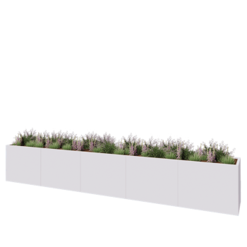 Hochbeet XXL aus Stahl - Rechteckig - 500 x 60 x 80 cm - RAL9010 matte (weiß) - Mit Bodenplatte