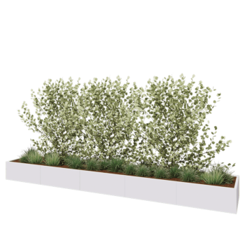 Hochbeet XXL aus Stahl - Rechteckig - 500 x 80 x 40 cm - RAL9010 matte (weiß) - Mit Bodenplatte