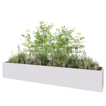 Hochbeet XXL aus Stahl - Rechteckig - 500 x 80 x 80 cm - RAL9010 matte (weiß) - Ohne Bodenplatte