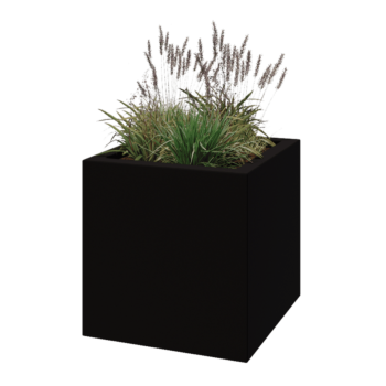 Fiberglas Pflanzkübel - Viereck - 70 x 70 x 70 cm - RAL9005 matte (Schwarz) - Mit Boden