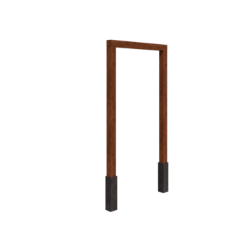 Cortenstahl Pergola - Gerade - 150 x 230 cm - Mit Betonsockel