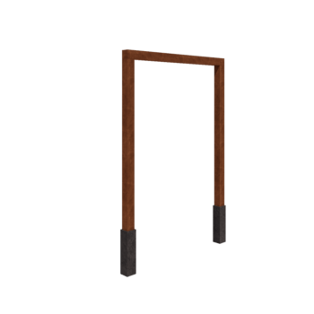 Cortenstahl Pergola - Gerade - 200 x 230 cm - Mit Betonsockel