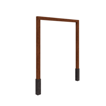 Cortenstahl Pergola - Gerade - 250 x 230 cm - Mit Betonsockel