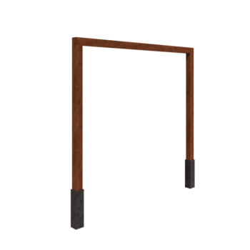Cortenstahl Pergola - Gerade - 300 x 230 cm - Mit Betonsockel