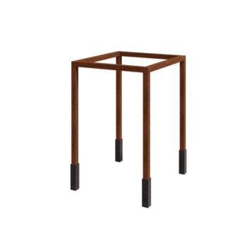Cortenstahl Pergola - Viereckig - 224 x 200 x 230 cm - Mit Betonsockel