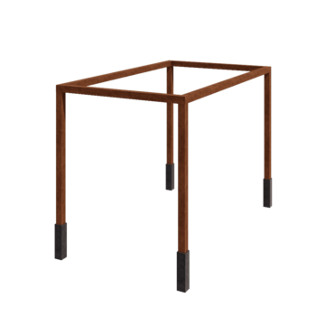 Cortenstahl Pergola - Rechteckig - 424 x 250 x 230 cm - Mit Betonsockel
