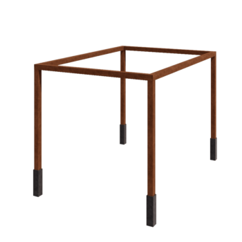 Cortenstahl Pergola - Rechteckig - 424 x 300 x 230 cm - Mit Betonsockel