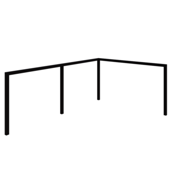 Pergola aus Stahl - Eck - 600 x 412 x 230 cm - RAL9005 matte (schwarz) - Ohne Betonsockel