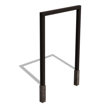 Pergola aus Stahl - Gerade - 200 x 230 cm - RAL9005 matte (schwarz) - Mit Betonsockel