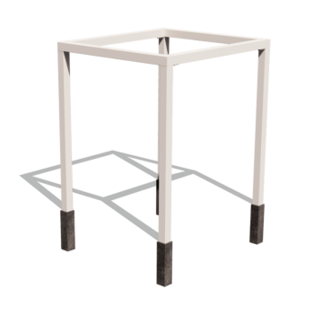 Pergola aus Stahl - Viereckig - 224 x 200 x 230 cm - RAL9005 matte (schwarz) - Mit Betonsockel