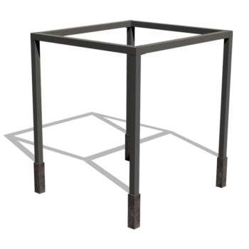 Viereckige Pergola aus pulverbeschichtetem Stahl 274 x 250 cm