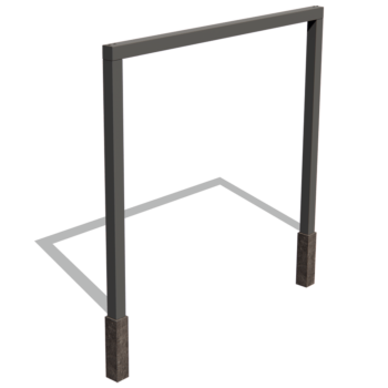 Pergola aus Stahl - Gerade - 300 x 230 cm - RAL9005 matte (schwarz) - Ohne Betonsockel