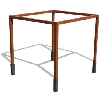 Viereckige Pergola aus Cortenstahl 324 x 300 cm