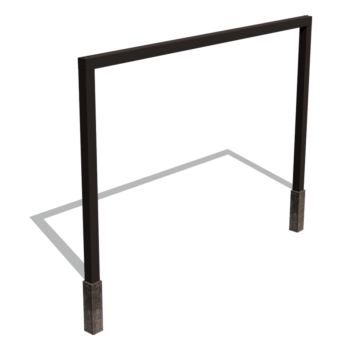 Pergola aus Stahl - Gerade - 400 x 230 cm - RAL9005 matte (schwarz) - Mit Betonsockel