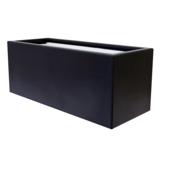 Fiberglas Pflanzkübel - Rechteck - 100 x 40 x 40 cm - RAL9010 matte (Weiß) - Mit Boden
