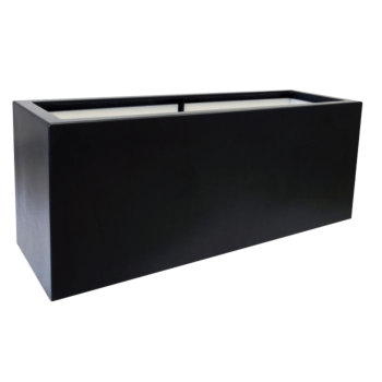 Fiberglas Pflanzkübel - Rechteck - 120 x 50 x 60 cm - RAL9005 matte (Schwarz) - Mit Boden
