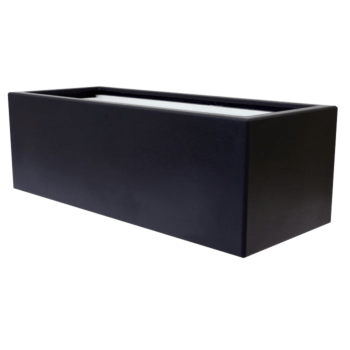 Fiberglas Pflanzkübel - Rechteck - 120 x 60 x 40 cm - RAL9005 matte (Schwarz) - Mit Boden