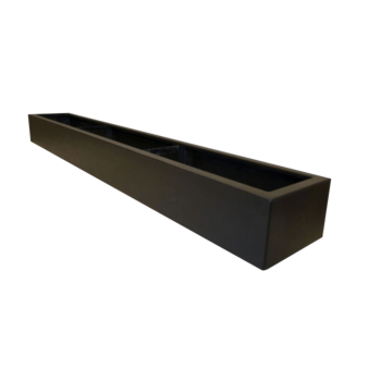 Fiberglas Pflanzkübel - Rechteck - 200 x 30 x 20 cm - RAL9005 matte (Schwarz) - Mit Boden